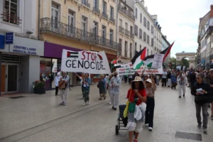 À Dijon, une soixantaine de manifestants mobilisés pour Gaza, la Cisjordanie et le Liban