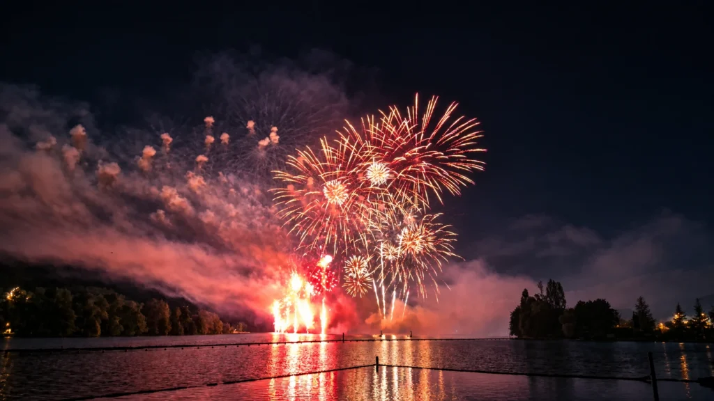 En vidéo : reporté cet été, le feu d’artifice de Dijon embrase enfin le lac Kir